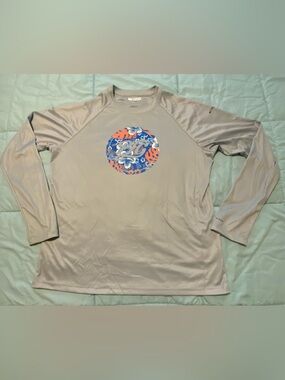 Columbia PFG Womens Gray Long Sleeve Performance Fishing Shirt Size XL